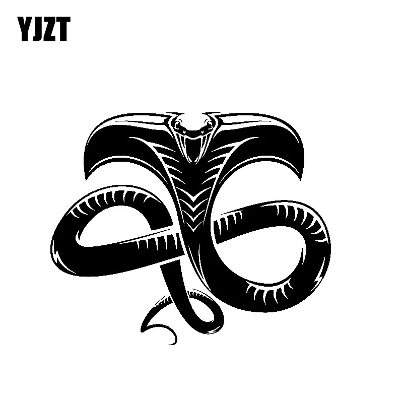 

YJZT 16CM*13.3CM Delicate Dazzling Cobra Snake Beautiful Artistic Cool Vinyl Decal Car Sticker Black/Silver C19-1098