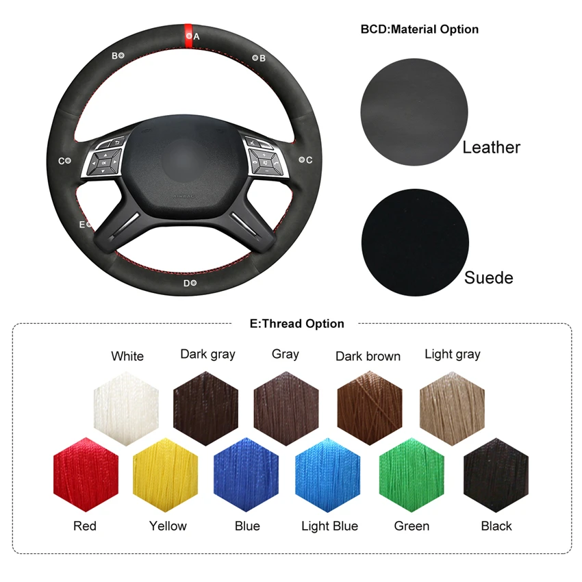 MEWANT черная замшевая накладка на руль для Mercedes Benz A-Class W176 A 45 AMG W204 C117 C218 X218 2011-2016 |