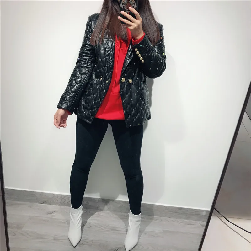 Дамы натуральной кожи blazer Женские Натуральная кожа куртка