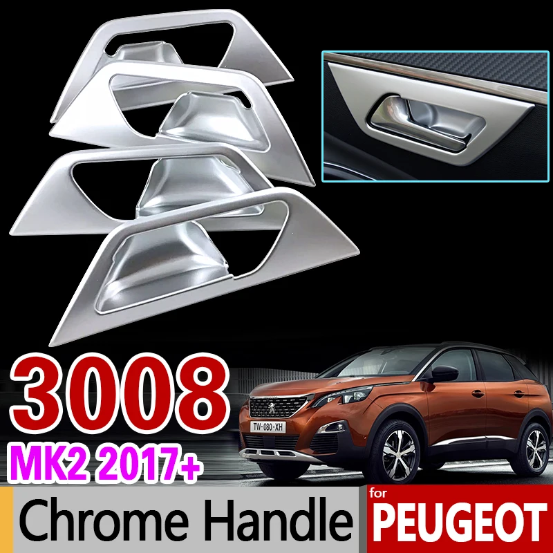 Роскошный хром внутренняя ручка Крышка для peugeot 3008 II 2017 2018 2019 MK2 2nd Gen 3008GT