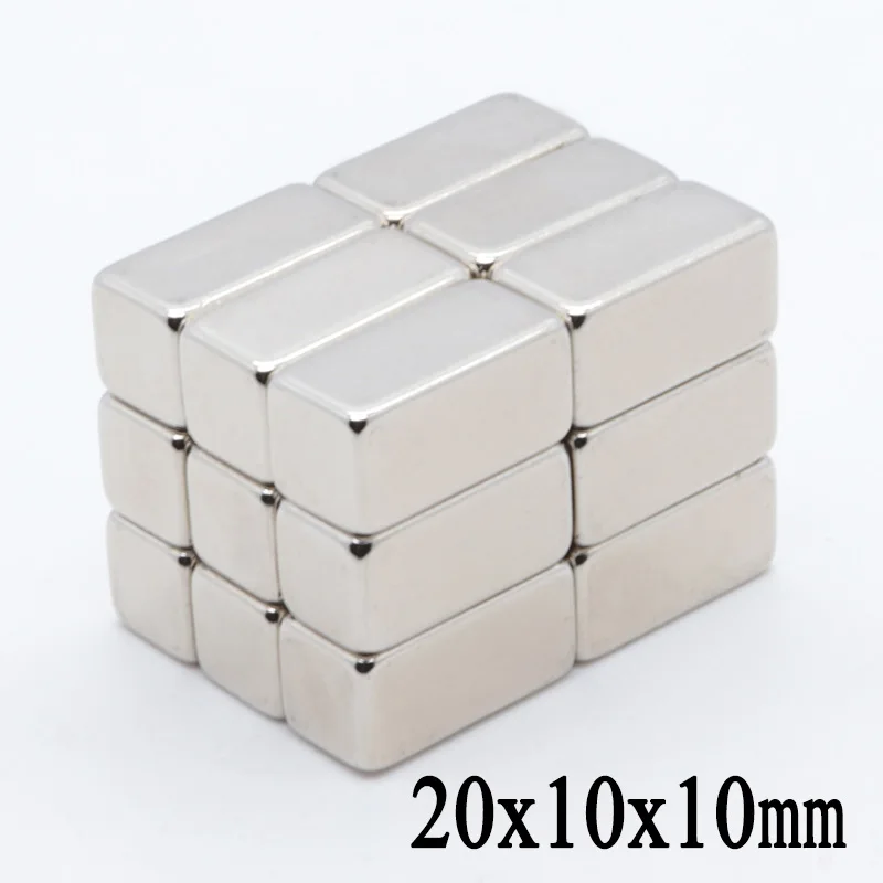 10 шт. 20x10x10 мм N52 Мощный маленький редкоземельный постоянный магнит Блок Неодимовый магнит холодильник