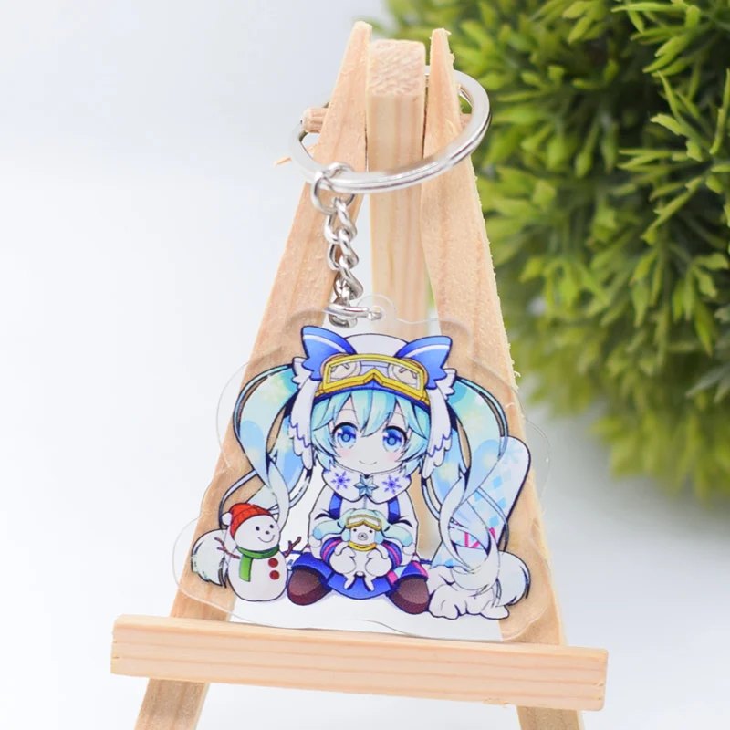 Hatsune брелок Мику милый двухсторонний Снежный Мику акриловый брелок Подвеска Аниме аксессуары брелок с фигурками из мультфильмов DBS1P - Цвет: D
