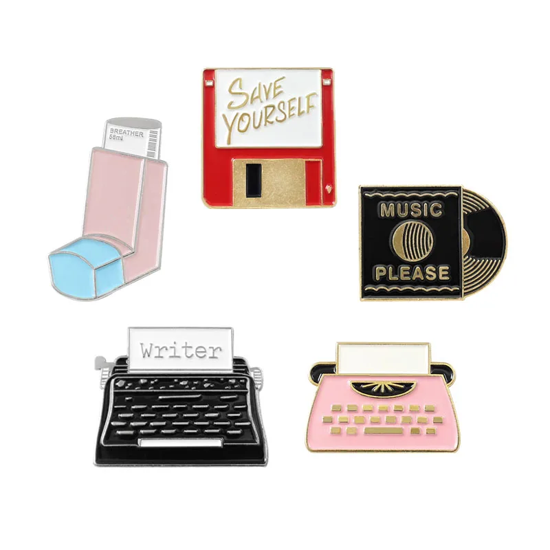 Style 6 GDHY модный писатель с героями мультфильмов Save yourself USB Disk Music Pleasen CD эмалированные булавки броши значки ювелирные изделия нагрудные Bijoux - Окраска металла: Style 6