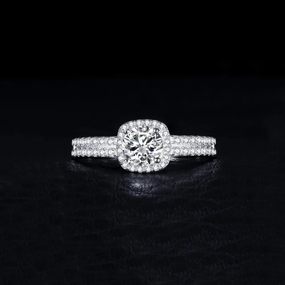 JewelryPalace Halo 1.1ct круглый фианит Обручение Promise Ring натуральная 925 Серебряное кольцо для Для женщин Модные украшения