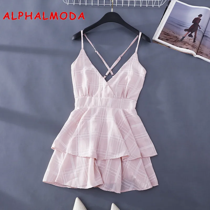 ALPHALMODA лето 2019 праздничный пляжный костюм с открытой спиной высокая талия
