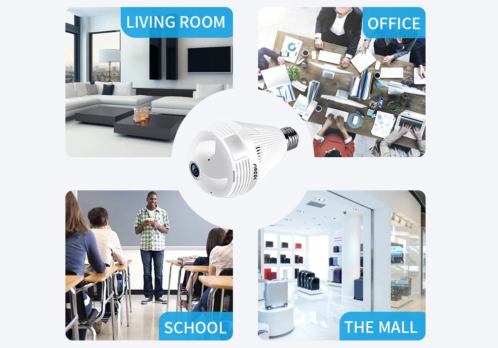FREDI, 960 P, ip-камера рыбий глаз, Wi-Fi, 360 градусов, угол обзора, светильник, лампа, лампа для наблюдения, камера безопасности, домашняя камера видеонаблюдения
