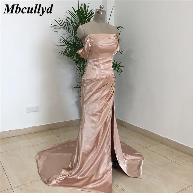 Женское длинное платье подружки невесты Mbcullyd с вырезом лодочкой и открытыми