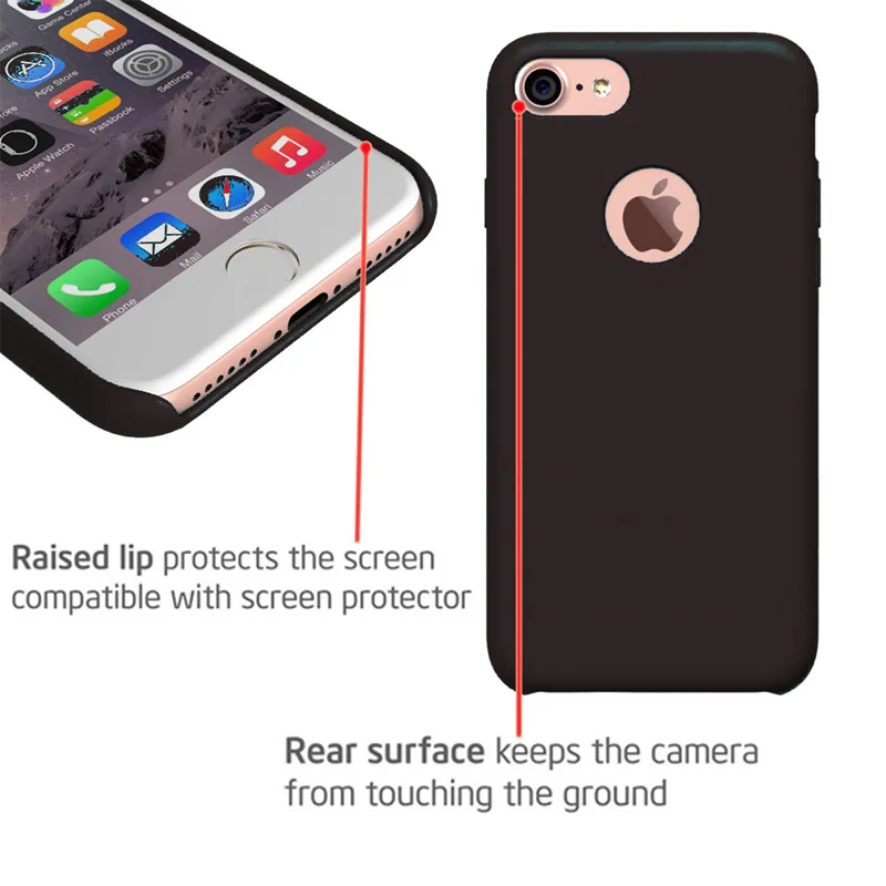 Voguery тонкий матовый силикона силиконовый чехол для iPhone 7 6S 6 плюс кожи Карамельный