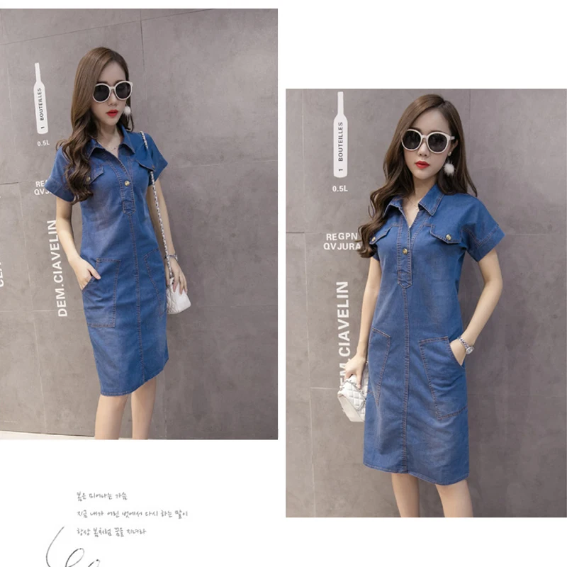 Высокое качество 2018 летнее джинсовое платье женская одежда плюс размер 3XL