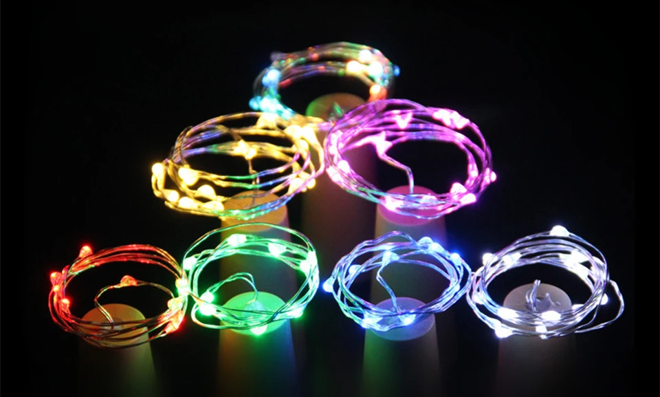 YNL светодиодный гирлянды 2 м RGB медный провод бутылки вина Натуральная пробка в форме мигалки сказочные огни Свадебная вечеринка Рождество украшения