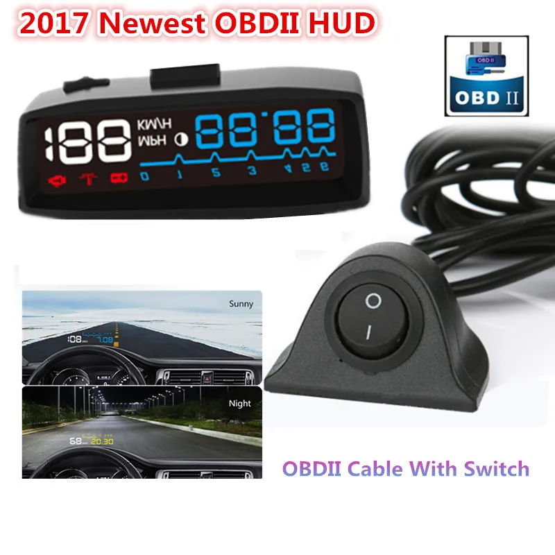 4f автомобилей OBDII euobd HUD OBD2 Авто Head Up Дисплей км/ч MPH предупреждение превышения
