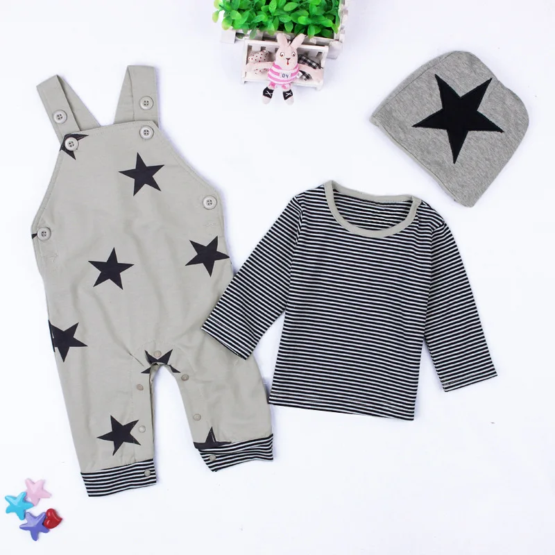 Лидер продаж 2017 модная весенняя детская одежда комплекты для малышей со звездами