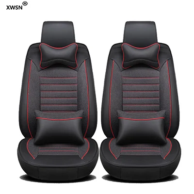 Front row pillow Полиуретановые кожаные льняные автомобильные чехлы для hyundai getz solaris Elantra Tucson veloster creta i20 i30 ix35 i40 автомобильные аксессуары - Название цвета: Front row pillow