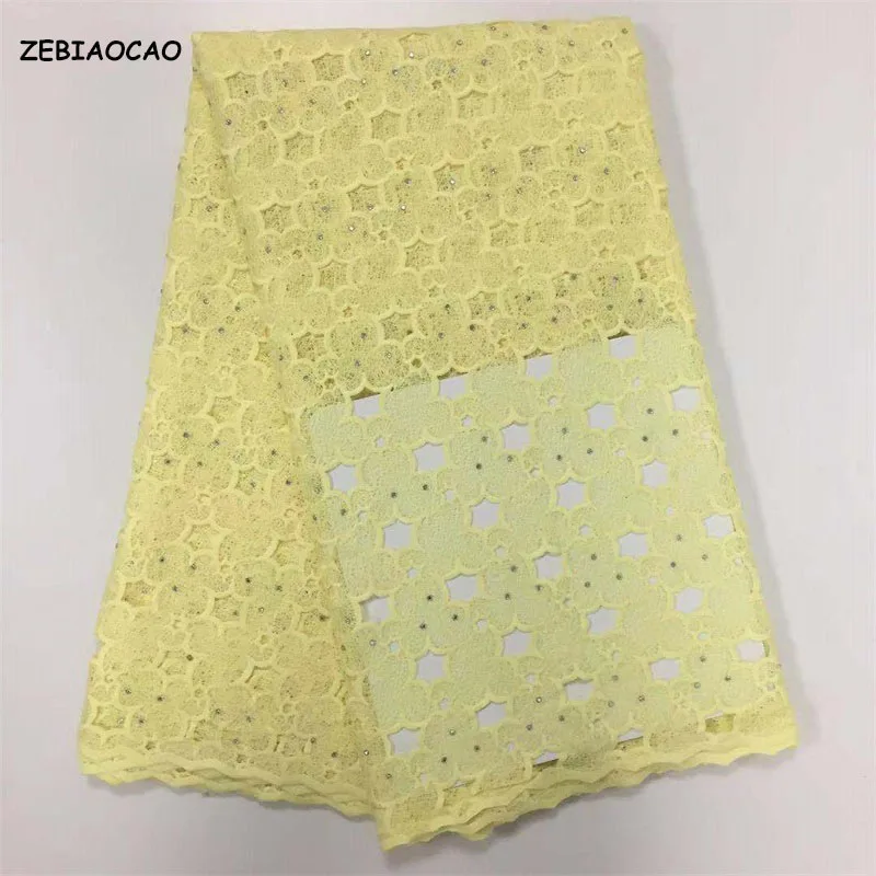 New design in 2020 France Mesh Hollow Water soluble Wedding lace High quality soft Nigerian Rhinestone wedding fabric | Дом и сад