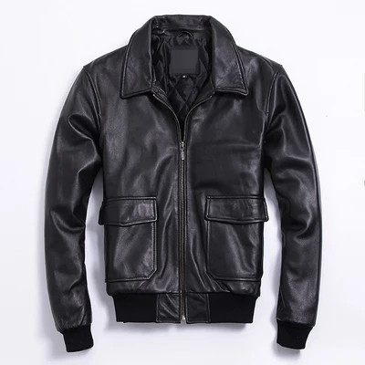 Sheepskin thick AYUNSUE натуральная кожа куртка мужская осень зима овчина пальто мотоцикл яловая кожа куртки размера плюс 6-660 KJ2713 - Color: Sheepskin thick