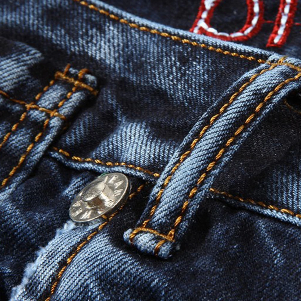 Размер 28-38 2019 новые дизайнерские джинсы с вышивкой в виде Крыльев Орла мужские