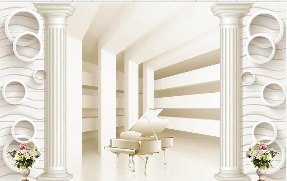 3d индивидуальные обои для ванной комнаты римская колонна фортепианный фон