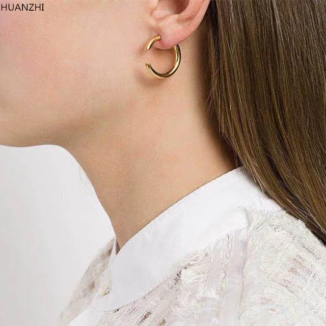 HUANZHI 2019 новый дизайн серебро металл золото геометрический большой круг