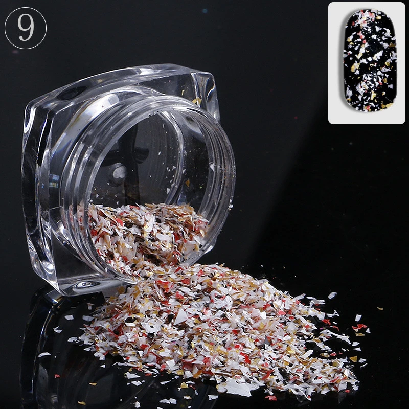 New 1 Set 12 Bottle Colorful Broken Snowflakes For Women Nails Art Decals DIY Decorations Shining Sequins Manicure Nail Stickers | Красота и