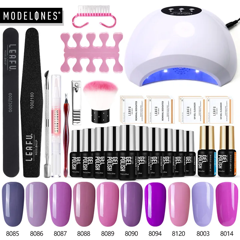 Modelones 24 шт./лот Светодиодная лампа Гель-лак для ногтей набор инструментов
