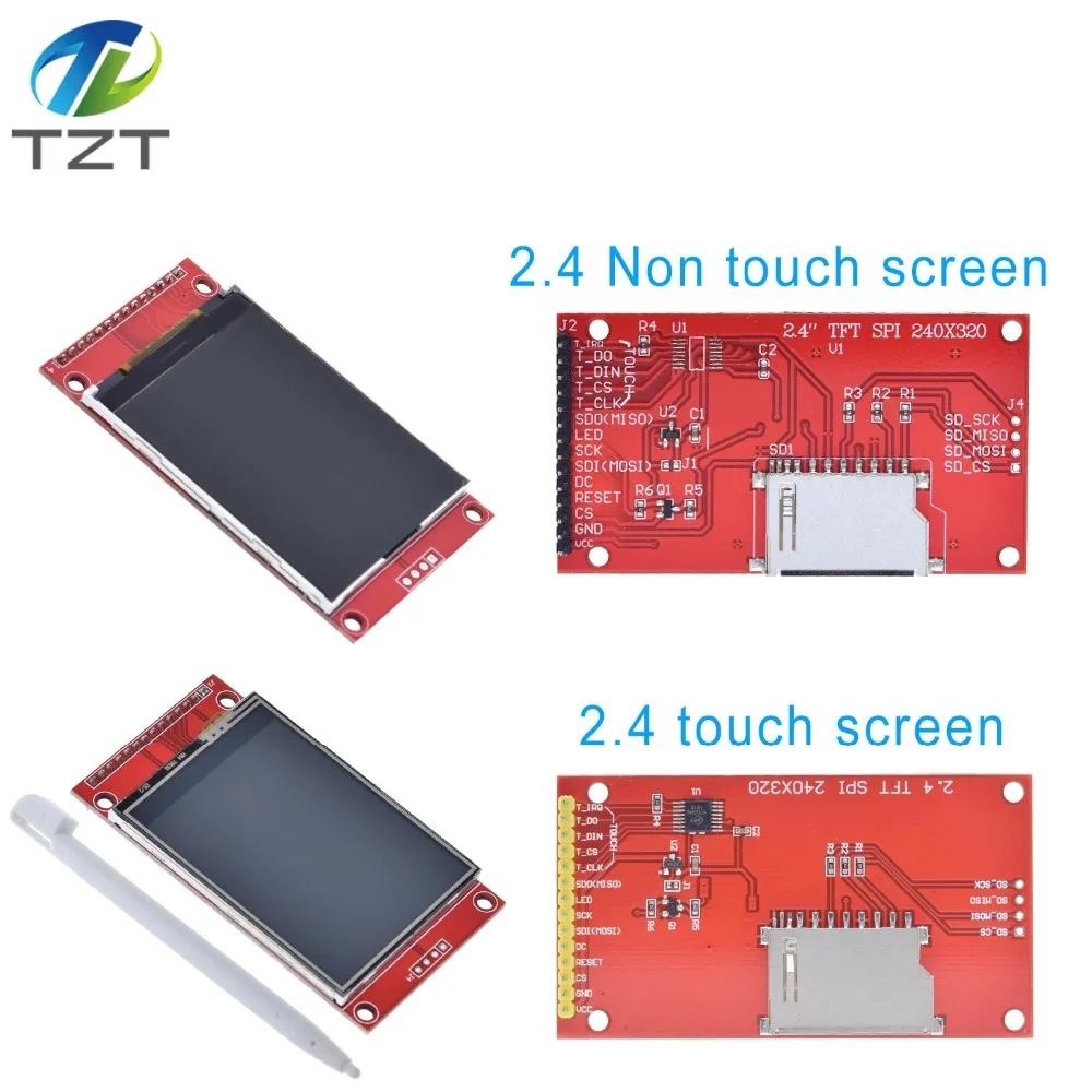 Модуль последовательного порта ЖК 2 4 дюйма 240x320 SPI TFT + адаптер PBC Micro SD ILI9341 5 В/3 3 В