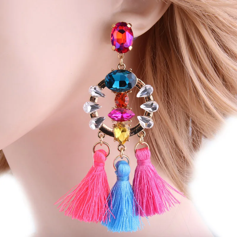 NeeFu WoFu 2020 Висячие длинные серьги богемные большие с кисточками Brinco Ear Oorbellen