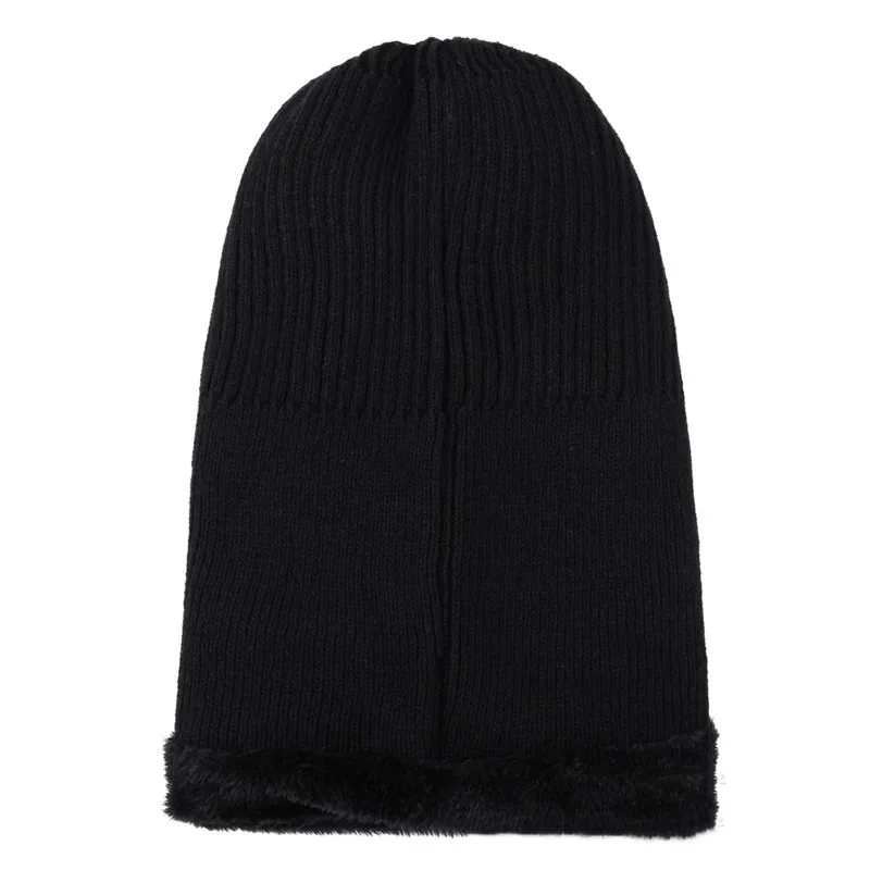 Зимняя мужская черная Балаклава вязаные шапки с капюшоном русская пушистая
