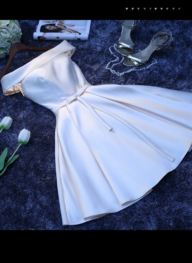 Женское платье с открытыми плечами SSYFashion роскошное Синее Короткое вечернее