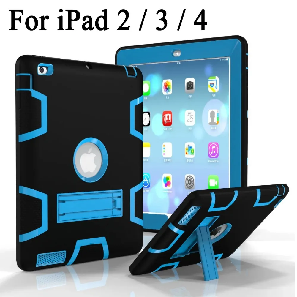 Противоударный Гибридный защитный чехол подставка для Apple iPad 4/3/4 2 3 4|case mate ipad|case ipad