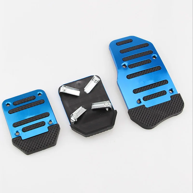 Универсальные алюминиевые нескользящие накладки на педали газа комплект из 3