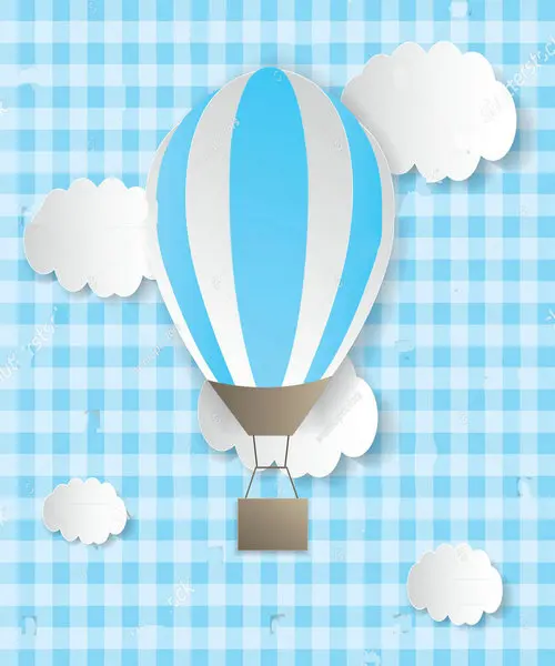 Фон для детской фотосъемки с изображением облаков воздушных шаров из полиэстера