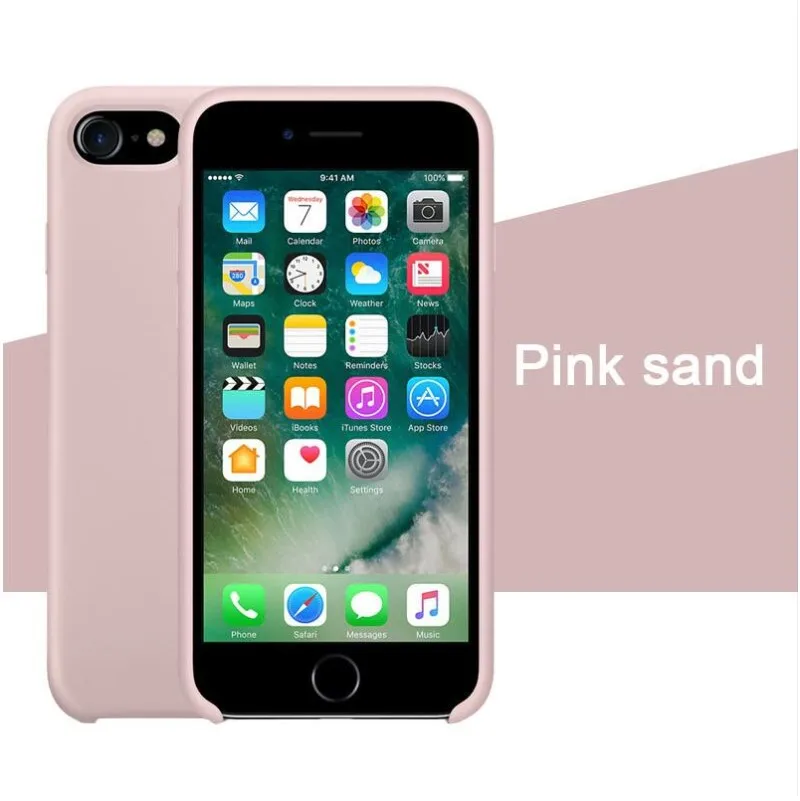 Pink Sand Чехол для iPhone Xs MAX XR X чехол s для Apple iPhone 7 8 6 s Plus 5S SE официальный стиль силиконовый чехол с логотипом - Цвет: Pink Sand