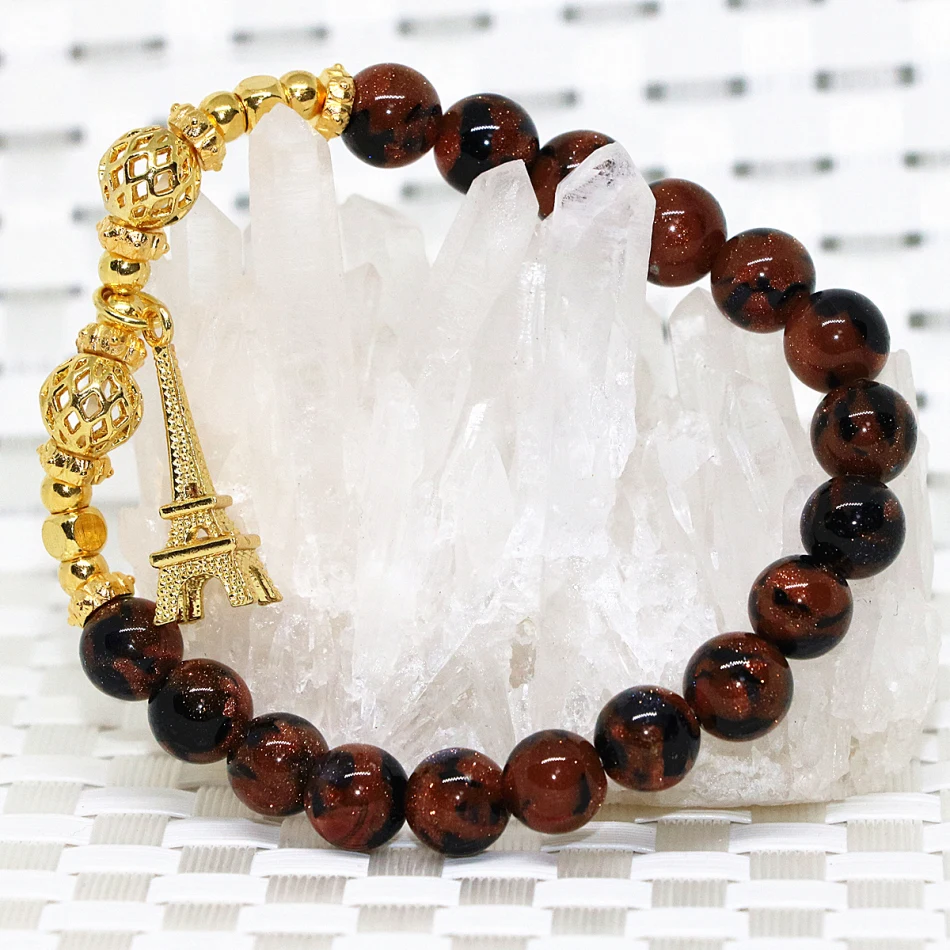 Натуральные разноцветные золотистые и синие фотообои Женские Круглые бусины 8 мм