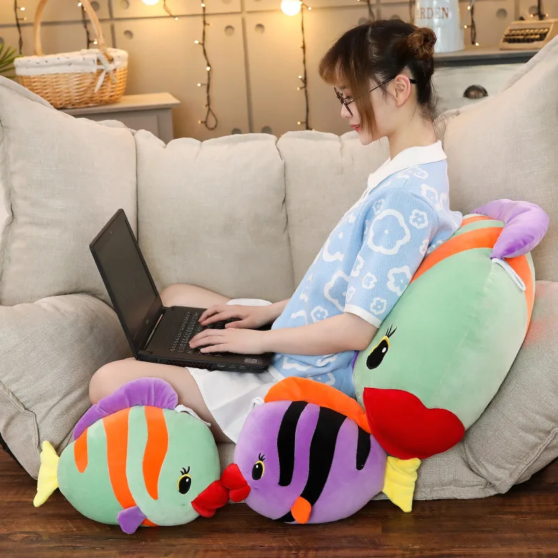 40/60/80 см мягкий тропический большая рыба кукла пара поцелуев Подушка-рыба
