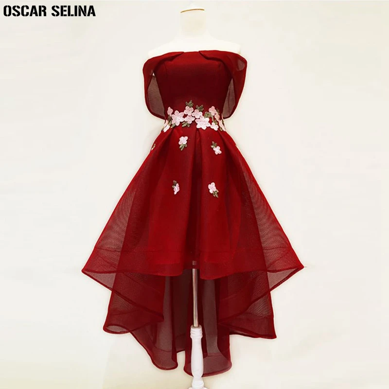 Robe demoiselle d'honneur2019 lace Boat Neck short sleeve Blush pink burgundy red ivory high low bridesmaid dresses long plus | Свадьбы и
