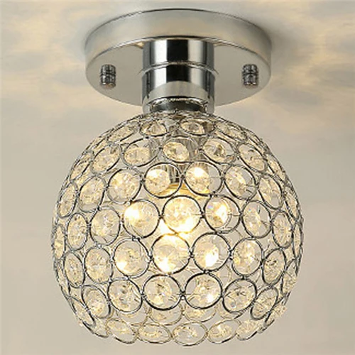 style C silver Современный простой светодиодный потолочный светильник скандинавский роскошный хрустальный абажур E27 потолочный светильник для гостиной фойе Ресторан Бар кофе - Цвет корпуса: style C silver