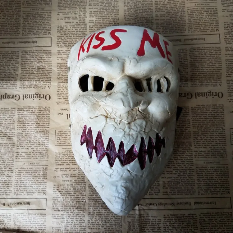 Страшная маска из полимера Поцелуй меня 3 реквизит для Хэллоуина|halloween scary|halloween