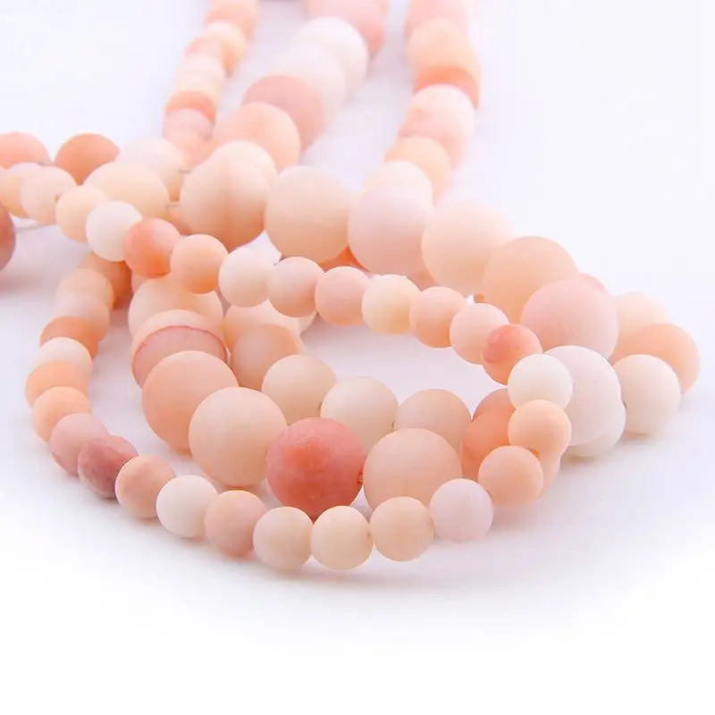 Натуральный матовый розовый камень авантюрин Бусины для женщин ювелирное