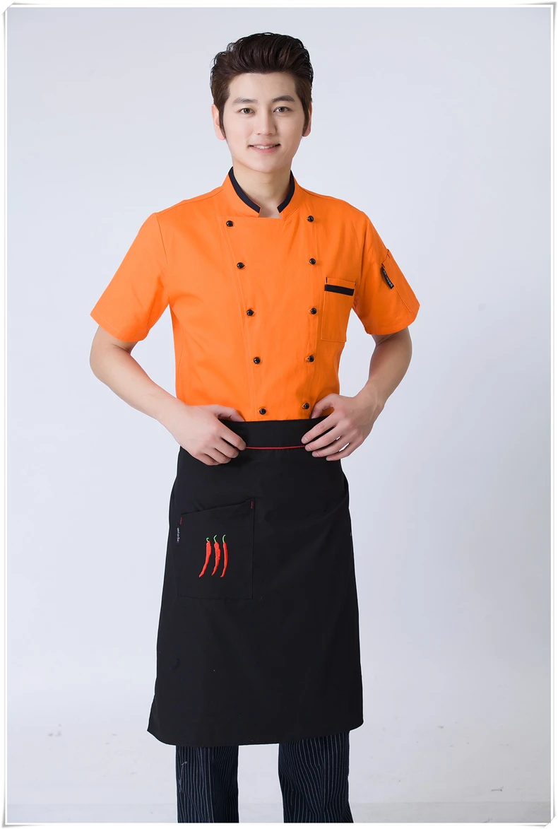 

2018 Hot Cook suit short-sleeve chef uniform cook shirt chef shirt hotel restaurant work wear