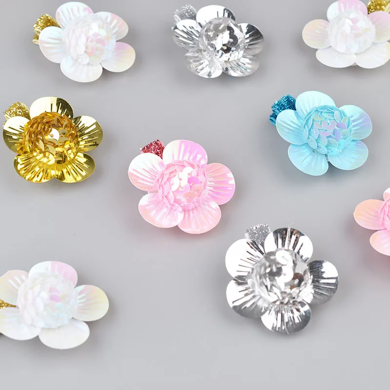 Детские заколки для волос милые девушки цветы блестящая шпилька Bebe точки бант
