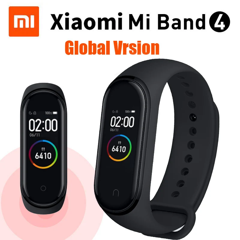 Новейший Xiaomi mi смарт-браслет 4 Xiao mi Band 4 фитнес-Пульс музыка 135 мАч цветной экран Bluetooth