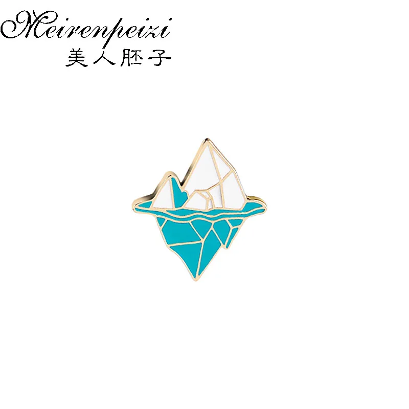 

Mens Birthday Gift Adventure Pin Backpack Enamel Pin Denim Cloth Brooch Iceberg Mountain Lapel Pins Outdoorsy Explore Gifts