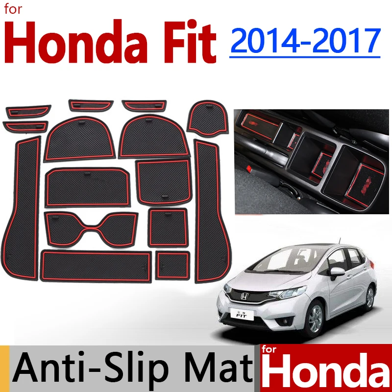 Для Honda FIT Jazz 2014 2017 противоскользящая резиновая чашка Подушка дверь паз коврик 2015