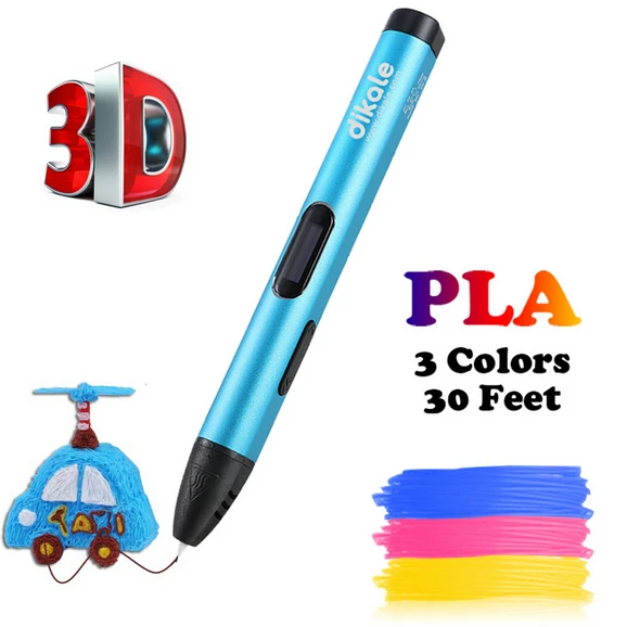 Dikale 3D Ручка для рукоделия 3D карандаш для рисования трафареты электронная книга PLA нити Impresora 3D Imprimant sthift Scribble Ручка DIY подарок - Цвет: EU Plug 9m 3Color