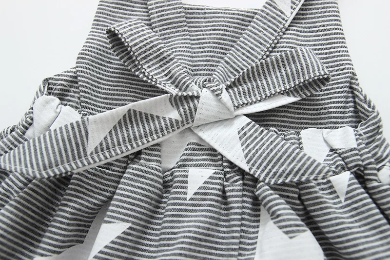 Новые платья для девочек детское Полосатое платье на бретелях с открытой спиной