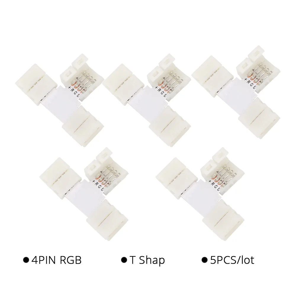 5 шт./лот 4-контактный разъем RGB L-образной формы для 5050 3528 2835 rgb-ленты угловой