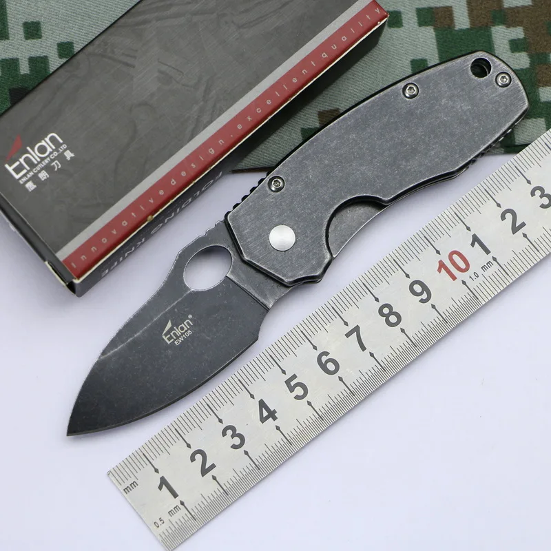 Enlan EW105 черный складной нож 8Cr13Mov лезвие стальная ручка Открытый Отдых EDC