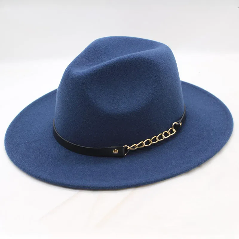 SUOGRY Luxury Brand Jazz Hat Unisex Wool Wide Brim Fedoras Hats Women Vintage Floppy Chapeau Femme Panama Liantiao | Аксессуары для