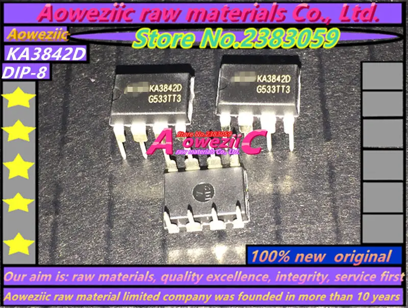 Aoweziic 100% Новый оригинальный KA3842D KA3842 DIP 8 импульсный источник питания|supply power| |