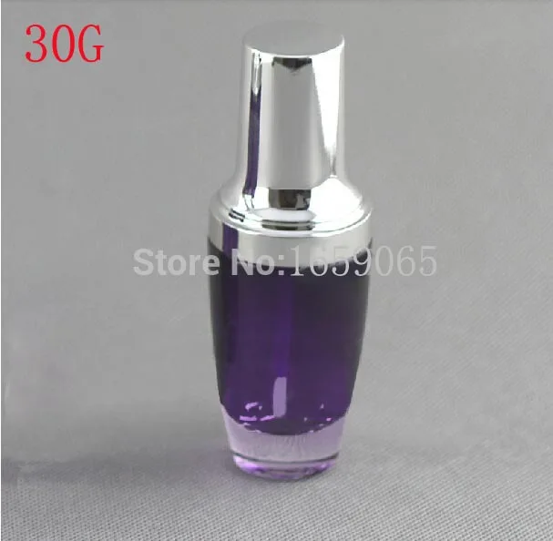 

Пурпурная многоразовая стеклянная бутылка 30 мл с серебряным прессом, стеклянная бутылка, бутылка для лосьона, бутылка для крема BB для упако...